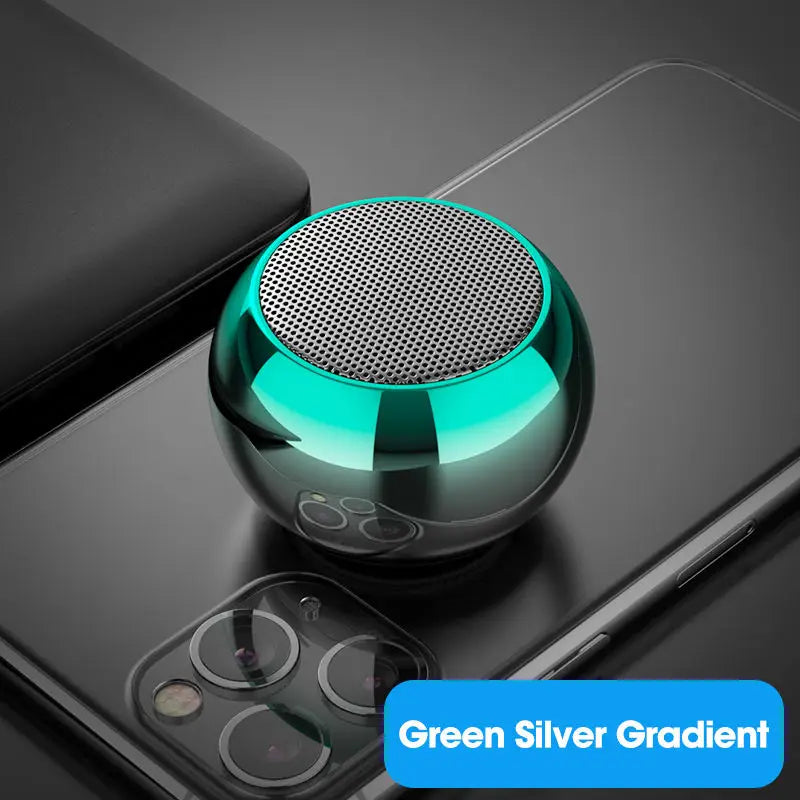 Portable  Wireless  Bluetooth  Speaker - Mini Steel  Steel Gun Metal  Design, Heavy Bass  Stereo Surround Subwoofer